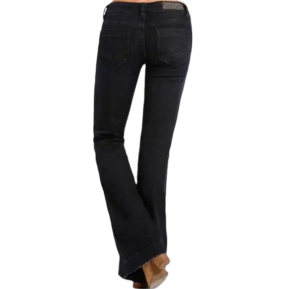 ROCK & ROLL COWGIRL low-rise trouser jeans flares wide leg 34x36L like new TALL - Picture 3 of 16